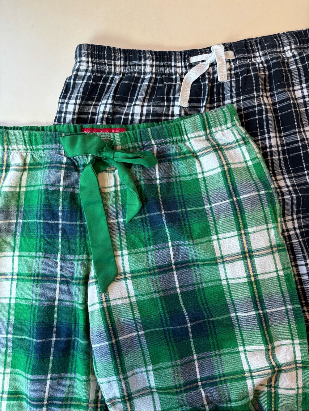 TWO! Two Flannel Plaid Pajama Bottoms Size Large